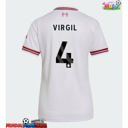 Camiseta Liverpool Virgil van Dijk #4 Segunda Equipación Replica 2026-27 para mujer mangas cortas